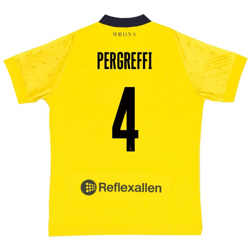 Danxen Dětské Antonio Pergreffi #4 Žlutá Tmavě Modrá Domů Hráčské Dresy 2025/26 Dres