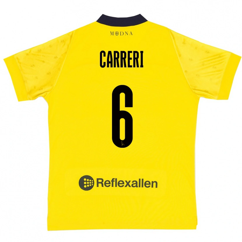 Danxen Dětské Carlo Carreri #6 Žlutá Tmavě Modrá Domů Hráčské Dresy 2025/26 Dres