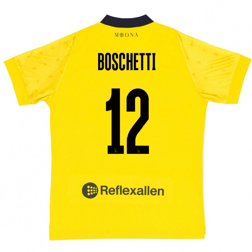 Danxen Dětské Matteo Boschetti #12 Žlutá Tmavě Modrá Domů Hráčské Dresy 2025/26 Dres