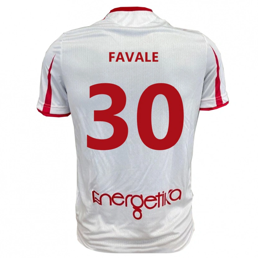 Danxen Dětské Giulio Favale #30 Bíločervená Domů Hráčské Dresy 2025/26 Dres