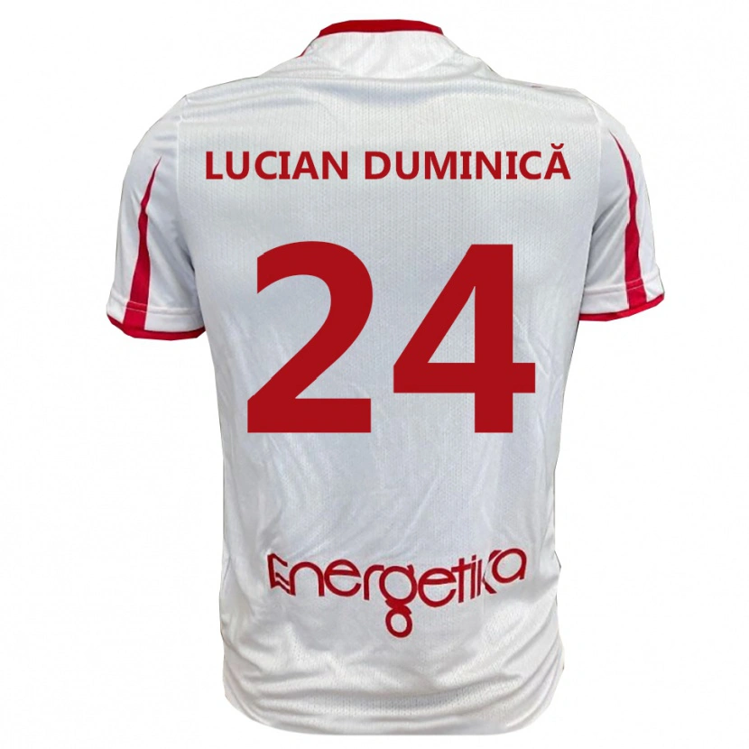 Danxen Dětské Nicolae Lucian Duminică #24 Bíločervená Domů Hráčské Dresy 2025/26 Dres