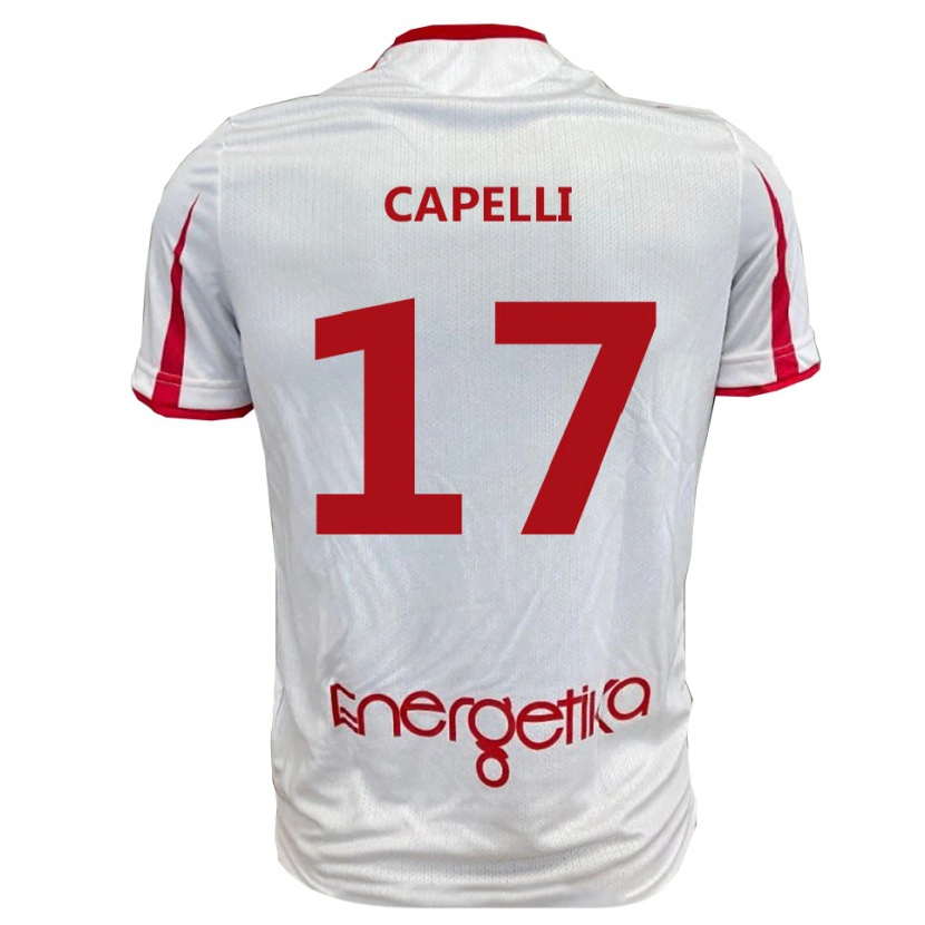 Danxen Dětské Alessandro Capelli #17 Bíločervená Domů Hráčské Dresy 2025/26 Dres