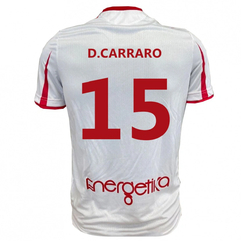 Danxen Dětské Davide Carraro #15 Bíločervená Domů Hráčské Dresy 2025/26 Dres