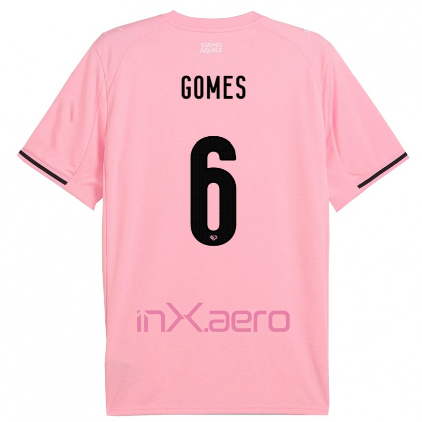 Danxen Dětské Claudio Gomes #6 Růžová Černá Domů Hráčské Dresy 2025/26 Dres