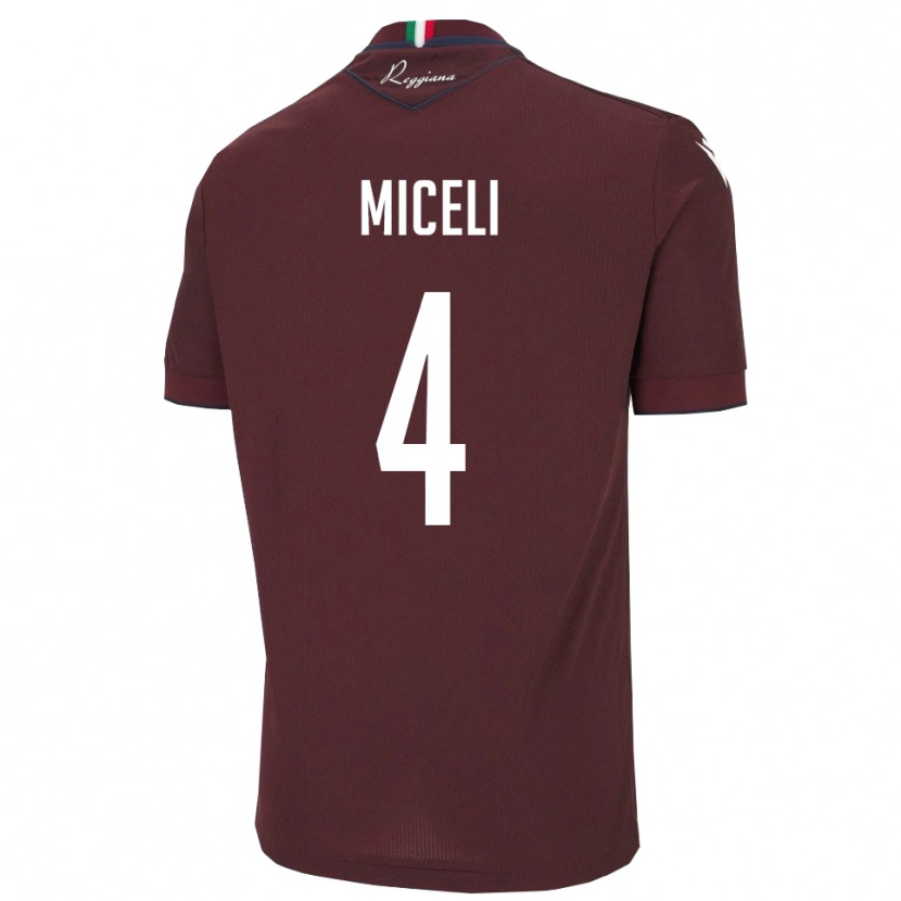 Danxen Dětské Leonardo Miceli #4 Vínová Bílá Domů Hráčské Dresy 2025/26 Dres