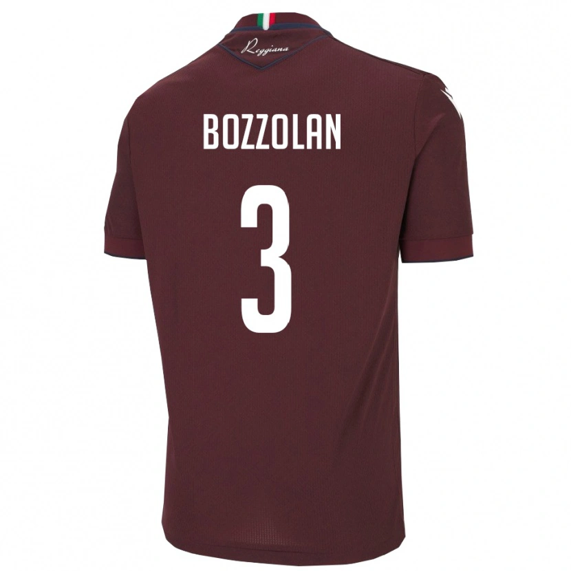 Danxen Dětské Andrea Bozzolan #3 Vínová Bílá Domů Hráčské Dresy 2025/26 Dres