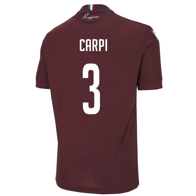Danxen Dětské Filippo Carpi #3 Vínová Bílá Domů Hráčské Dresy 2025/26 Dres