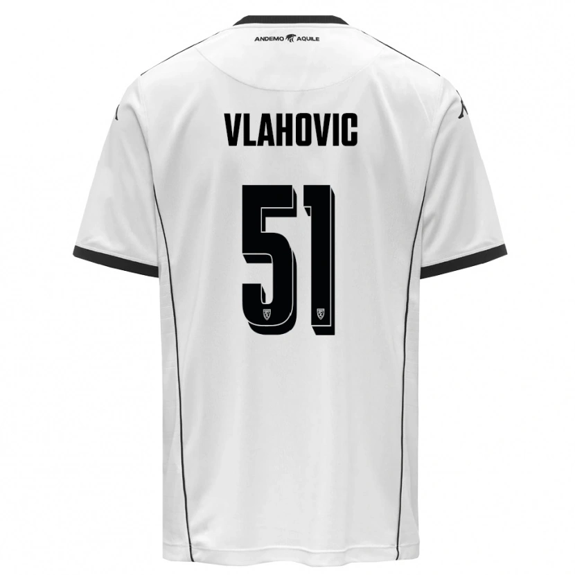 Danxen Dětské Vanja Vlahović #51 Bíločerná Domů Hráčské Dresy 2025/26 Dres