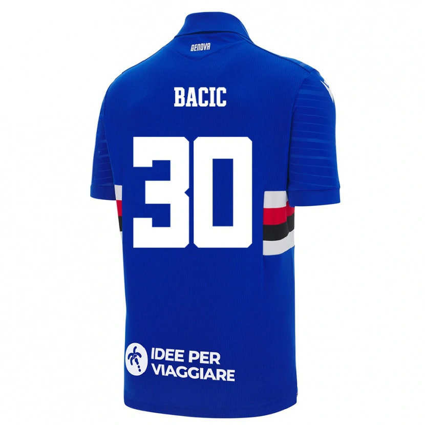 Danxen Dětské Mateo Bacic #30 Modrobílá Domů Hráčské Dresy 2025/26 Dres
