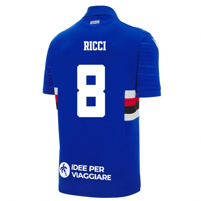 Danxen Dětské Matteo Ricci #8 Modrobílá Domů Hráčské Dresy 2025/26 Dres