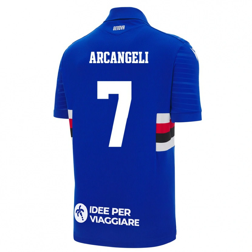 Danxen Dětské Nicole Arcangeli #7 Modrobílá Domů Hráčské Dresy 2025/26 Dres