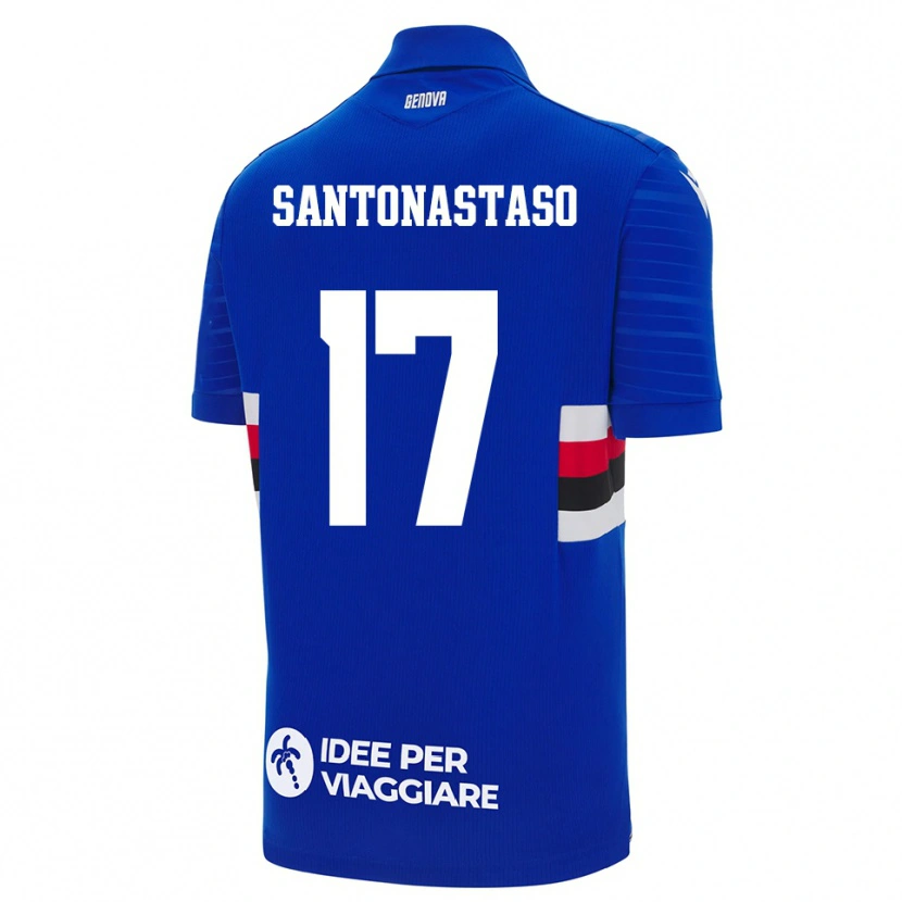 Danxen Dětské Vincenzo Santonastaso #17 Modrobílá Domů Hráčské Dresy 2025/26 Dres