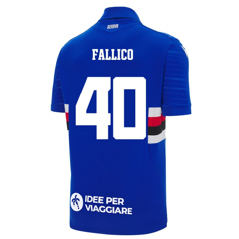 Danxen Dětské Bianca Fallico #40 Modrobílá Domů Hráčské Dresy 2025/26 Dres