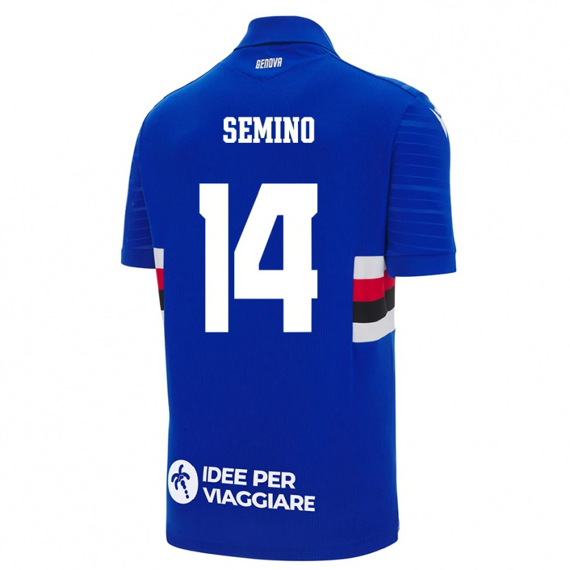 Danxen Dětské Pietro Semino #14 Modrobílá Domů Hráčské Dresy 2025/26 Dres