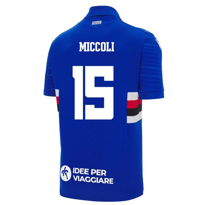 Danxen Dětské Diego Miccoli #15 Modrobílá Domů Hráčské Dresy 2025/26 Dres