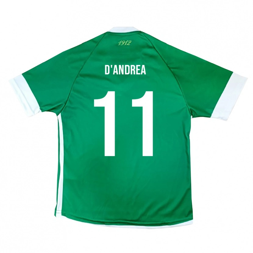 Danxen Dětské Luca D'andrea #11 Zeleno-Bílá Domů Hráčské Dresy 2025/26 Dres