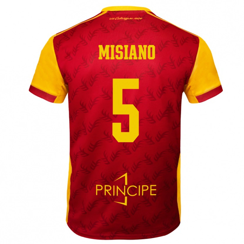 Danxen Dětské Francesco Misiano #5 Žlutočervená Domů Hráčské Dresy 2025/26 Dres