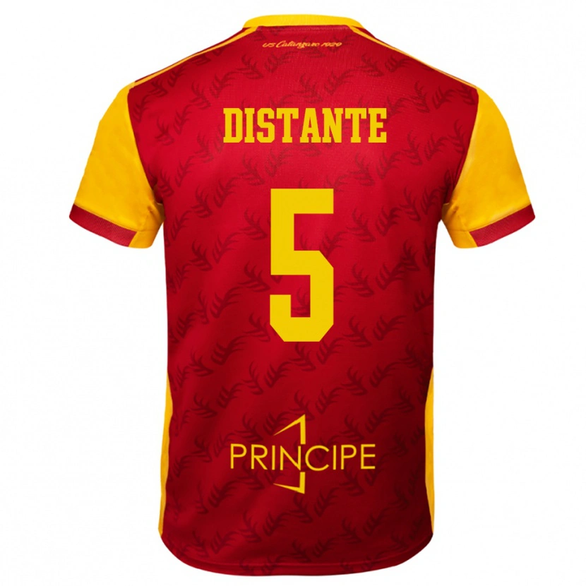 Danxen Dětské Marco Distante #5 Žlutočervená Domů Hráčské Dresy 2025/26 Dres