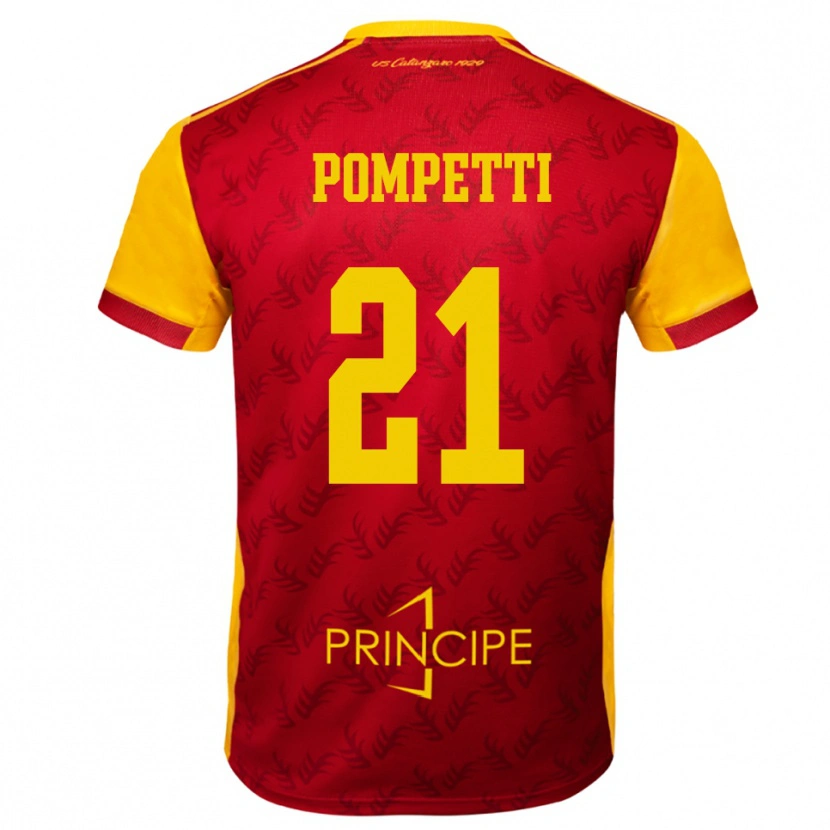 Danxen Dětské Marco Pompetti #21 Žlutočervená Domů Hráčské Dresy 2025/26 Dres