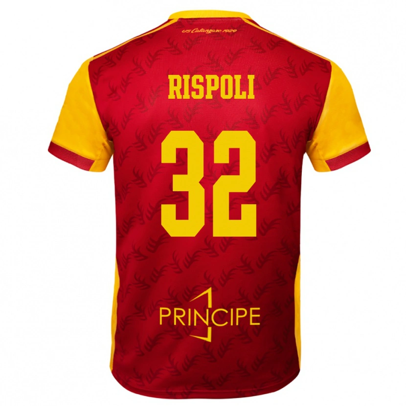 Danxen Dětské Fabio Rispoli #32 Žlutočervená Domů Hráčské Dresy 2025/26 Dres