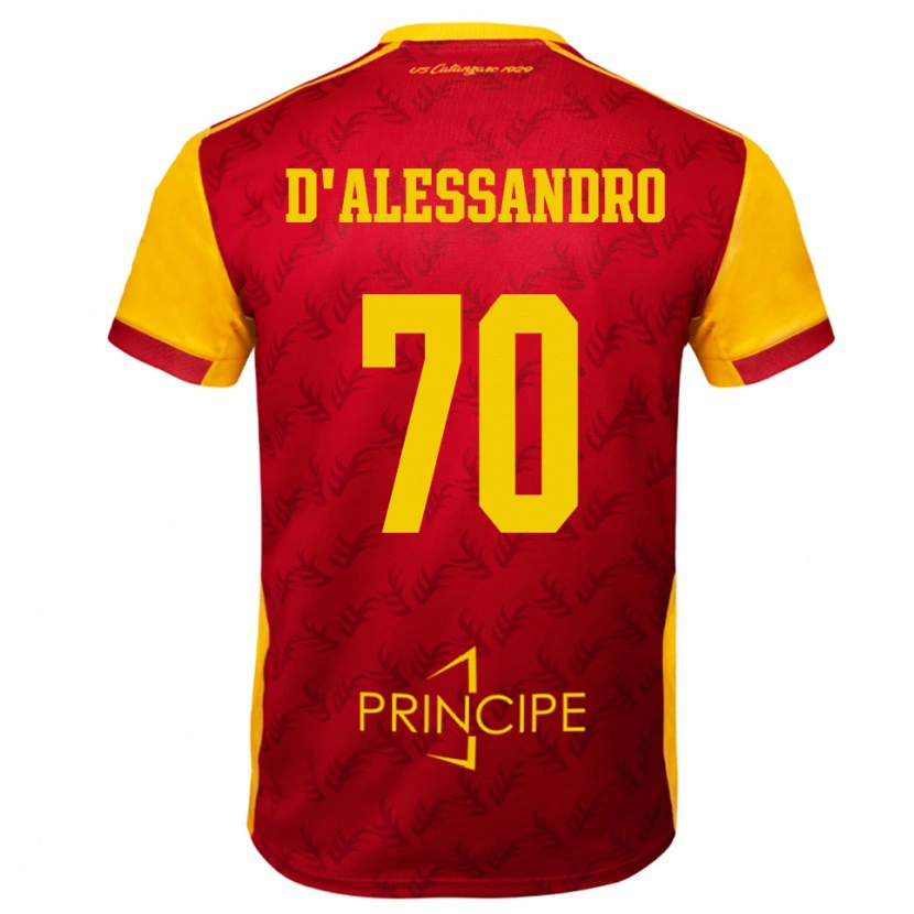 Danxen Dětské Marco D'alessandro #70 Žlutočervená Domů Hráčské Dresy 2025/26 Dres