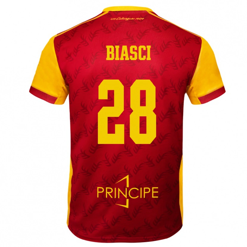 Danxen Dětské Tommaso Biasci #28 Žlutočervená Domů Hráčské Dresy 2025/26 Dres