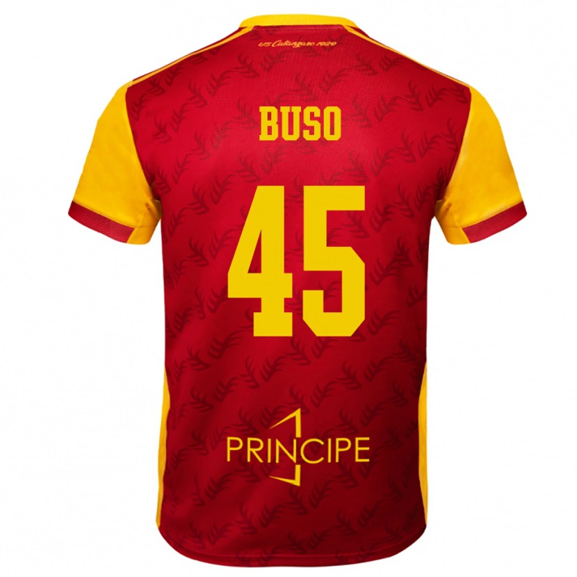 Danxen Dětské Nicolò Buso #45 Žlutočervená Domů Hráčské Dresy 2025/26 Dres