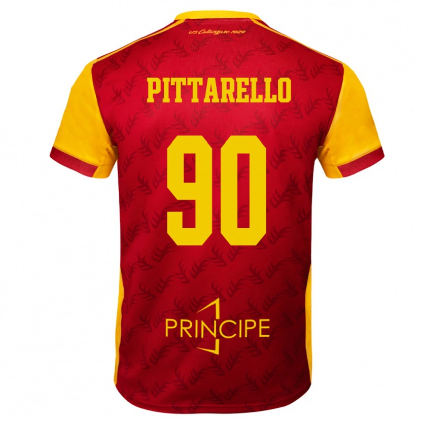 Danxen Dětské Filippo Pittarello #90 Žlutočervená Domů Hráčské Dresy 2025/26 Dres
