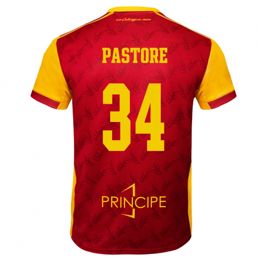 Danxen Dětské Federico Pastore #34 Žlutočervená Domů Hráčské Dresy 2025/26 Dres