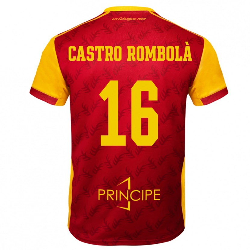 Danxen Dětské Carlo Castro Rombolà #16 Žlutočervená Domů Hráčské Dresy 2025/26 Dres