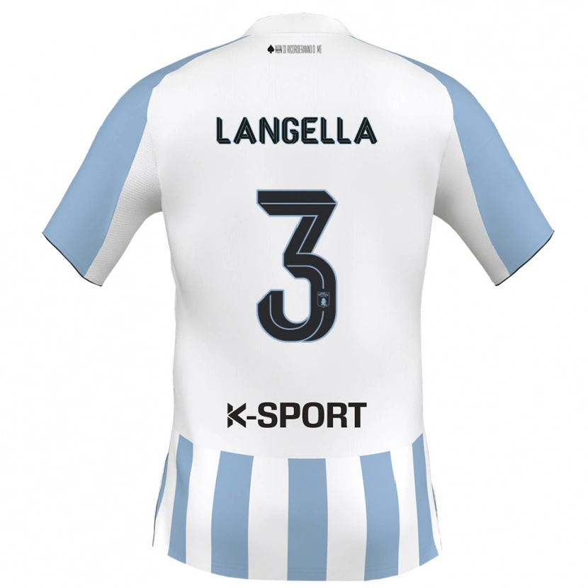 Danxen Dětské Matteo Langella #3 Bílá Nebeská Modrá Domů Hráčské Dresy 2025/26 Dres