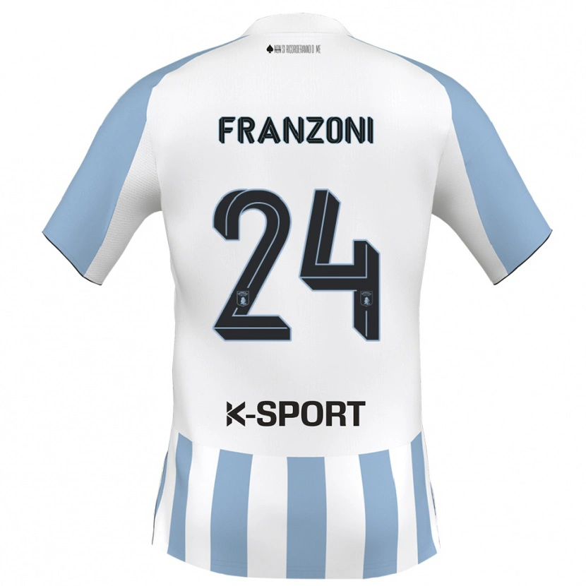 Danxen Dětské Andrea Franzoni #24 Bílá Nebeská Modrá Domů Hráčské Dresy 2025/26 Dres