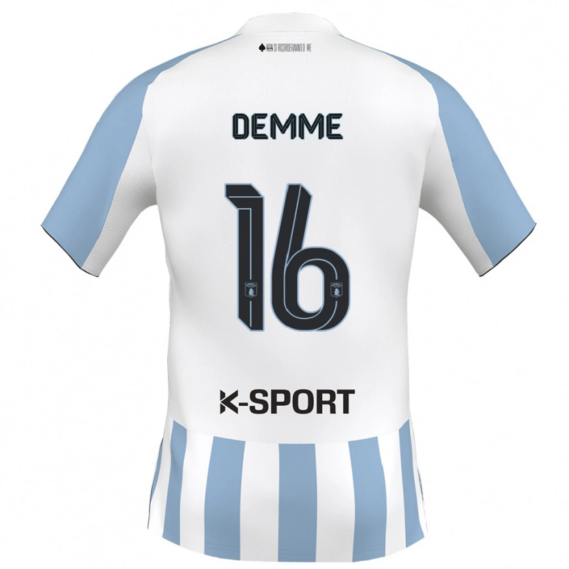 Danxen Dětské Maurizio Demme #16 Bílá Nebeská Modrá Domů Hráčské Dresy 2025/26 Dres