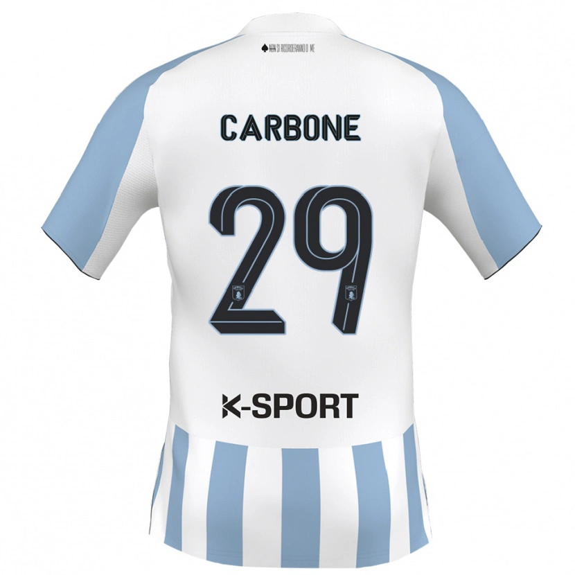 Danxen Dětské Matteo Carbone #29 Bílá Nebeská Modrá Domů Hráčské Dresy 2025/26 Dres