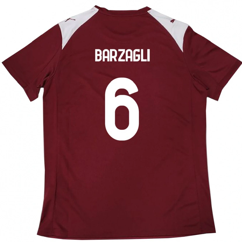Danxen Dětské Gabriele Barzagli #6 Vínová Bílá Domů Hráčské Dresy 2025/26 Dres