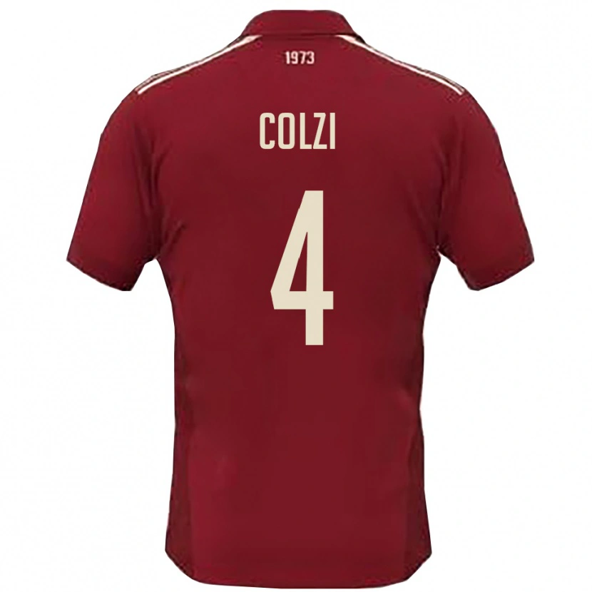 Danxen Dětské Gabriele Colzi #4 Vínová Bílá Domů Hráčské Dresy 2025/26 Dres