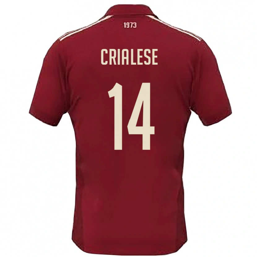 Danxen Dětské Carlo Crialese #14 Vínová Bílá Domů Hráčské Dresy 2025/26 Dres