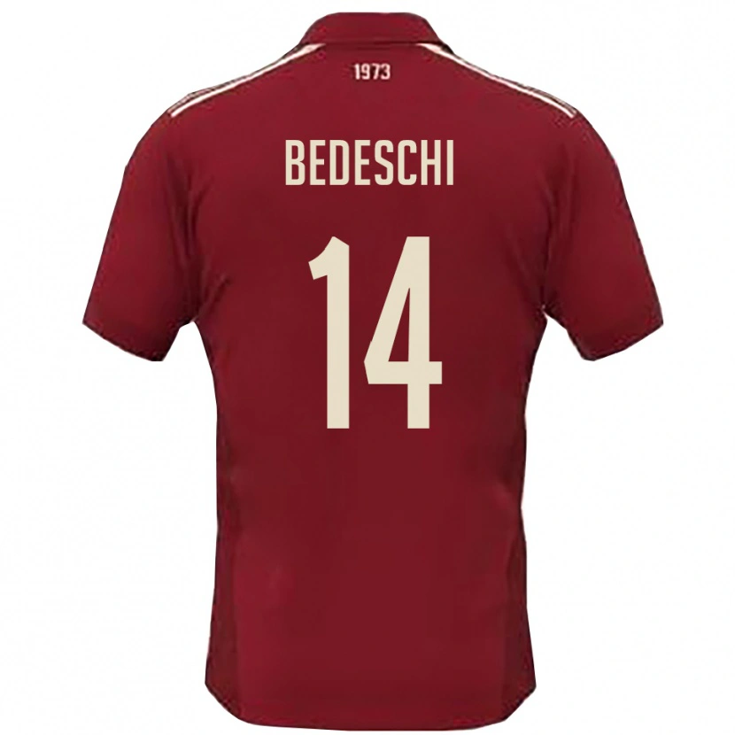Danxen Dětské Davide Bedeschi #14 Vínová Bílá Domů Hráčské Dresy 2025/26 Dres