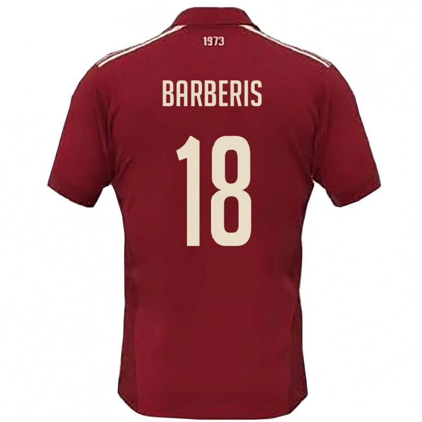 Danxen Dětské Andrea Barberis #18 Vínová Bílá Domů Hráčské Dresy 2025/26 Dres