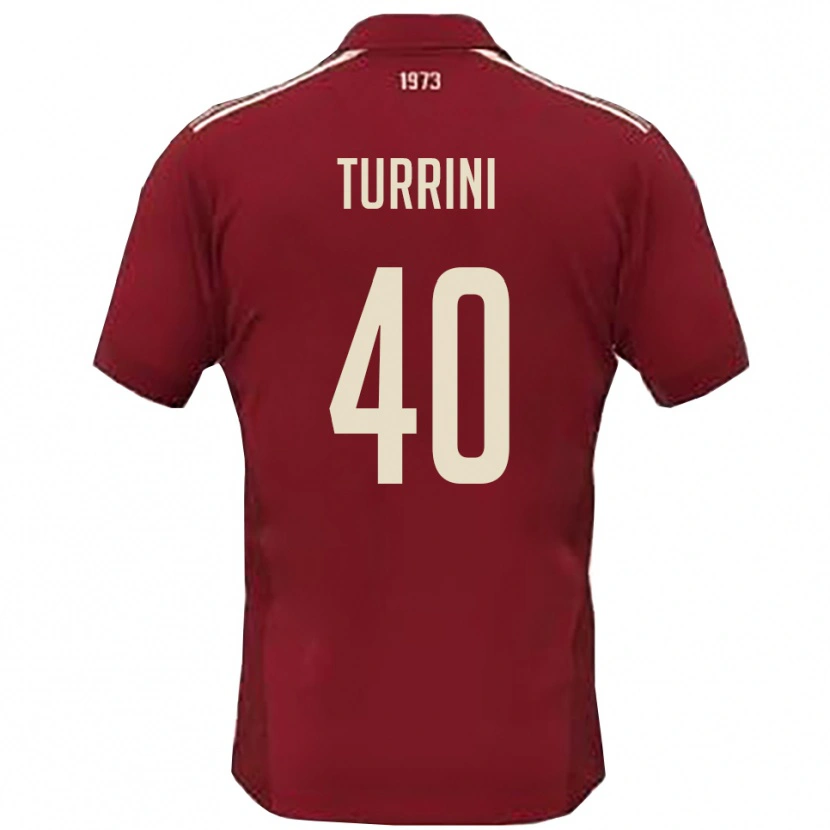 Danxen Dětské Giordano Turrini #40 Vínová Bílá Domů Hráčské Dresy 2025/26 Dres