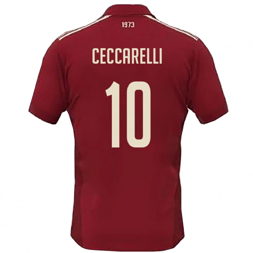 Danxen Dětské Andrea Ceccarelli #10 Vínová Bílá Domů Hráčské Dresy 2025/26 Dres