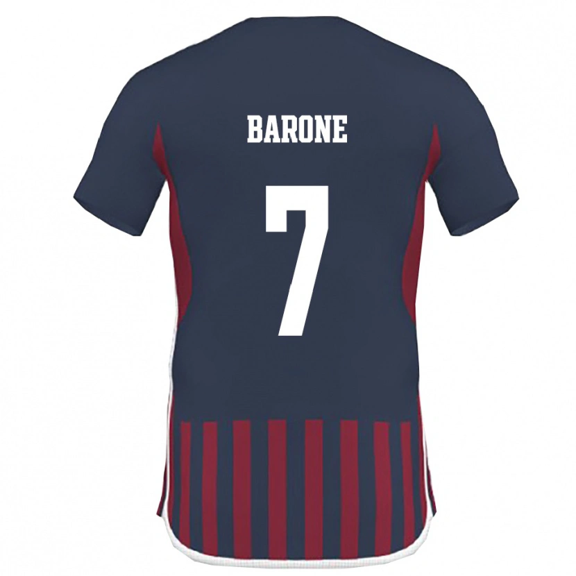 Danxen Dětské Antonio Barone #7 Tmavě Modrá Červená Domů Hráčské Dresy 2025/26 Dres