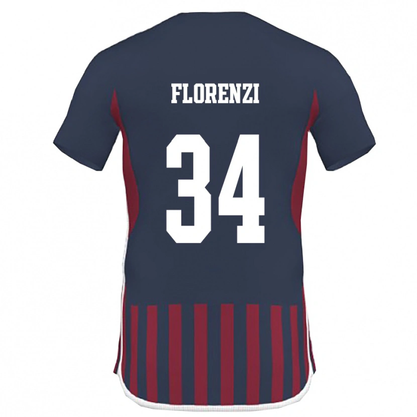 Danxen Dětské Aldo Florenzi #34 Tmavě Modrá Červená Domů Hráčské Dresy 2025/26 Dres