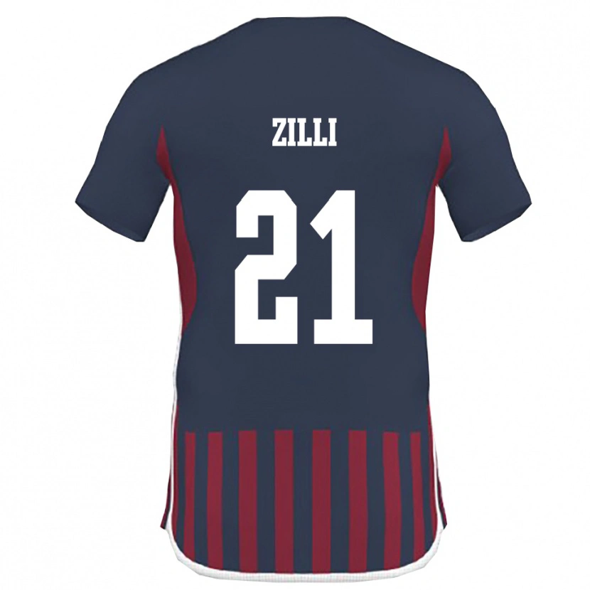 Danxen Dětské Massimo Zilli #21 Tmavě Modrá Červená Domů Hráčské Dresy 2025/26 Dres