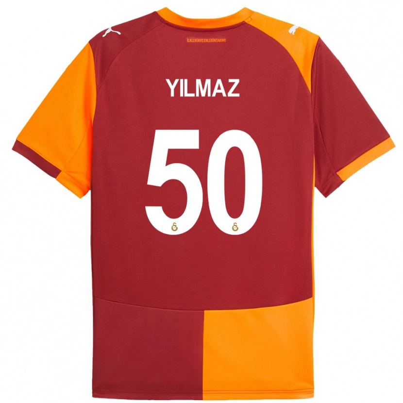 Danxen Dětské Jankat Yılmaz #50 Červeno-Oranžová Domů Hráčské Dresy 2025/26 Dres