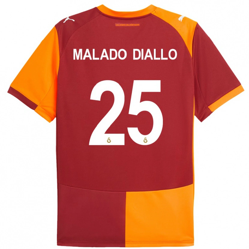 Danxen Dětské Hapsatou Malado Diallo #25 Červeno-Oranžová Domů Hráčské Dresy 2025/26 Dres