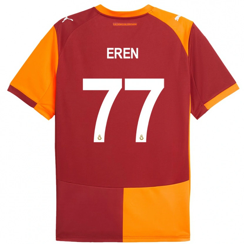 Danxen Dětské İrem Eren #77 Červeno-Oranžová Domů Hráčské Dresy 2025/26 Dres