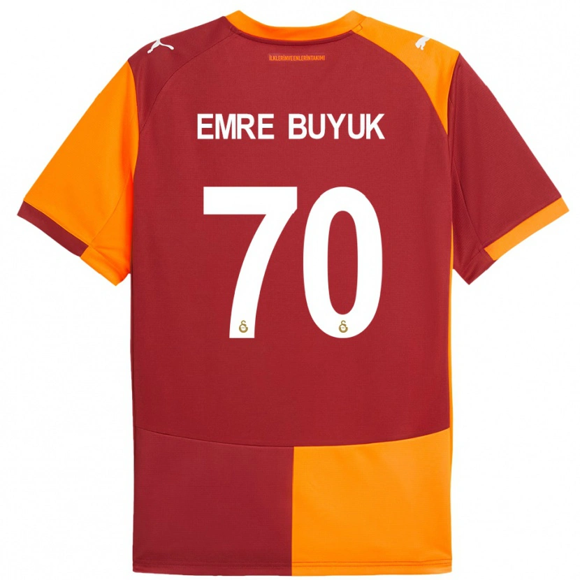 Danxen Dětské Enes Emre Büyük #70 Červeno-Oranžová Domů Hráčské Dresy 2025/26 Dres