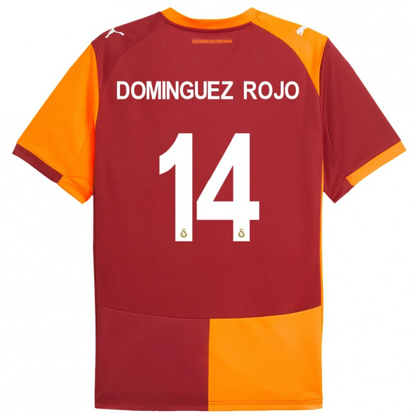 Danxen Dětské Laura Dominguez Rojo #14 Červeno-Oranžová Domů Hráčské Dresy 2025/26 Dres
