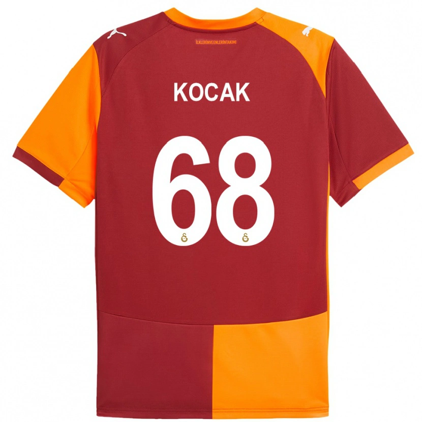 Danxen Dětské Furkan Koçak #68 Červeno-Oranžová Domů Hráčské Dresy 2025/26 Dres